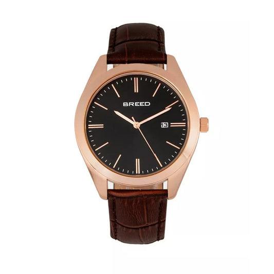 Quartz Black Genuine Leather Watches