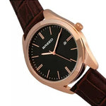 Quartz Black Genuine Leather Watches