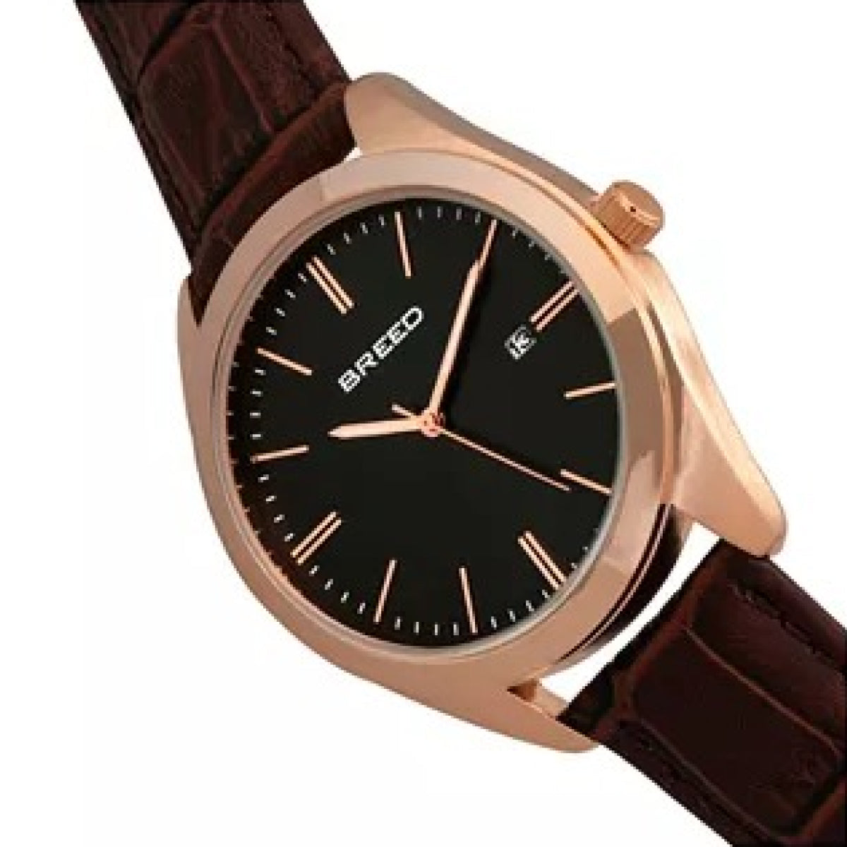 Quartz Black Genuine Leather Watches