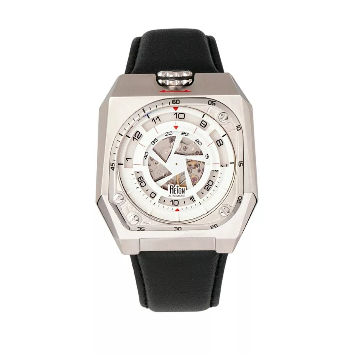 Asher Automatic Black Leather Watch