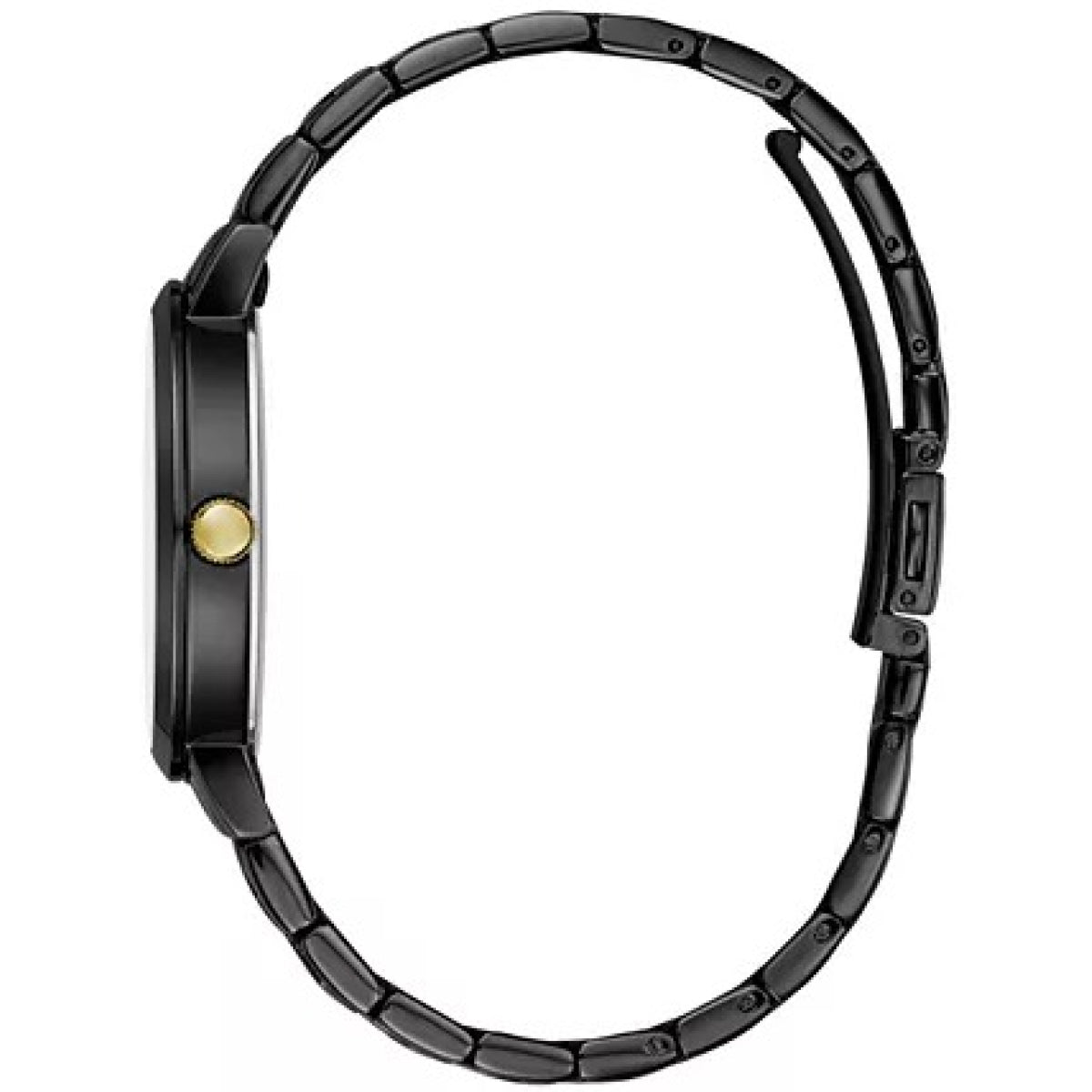 Crystal Black Stainless Steel Bracelet Watch