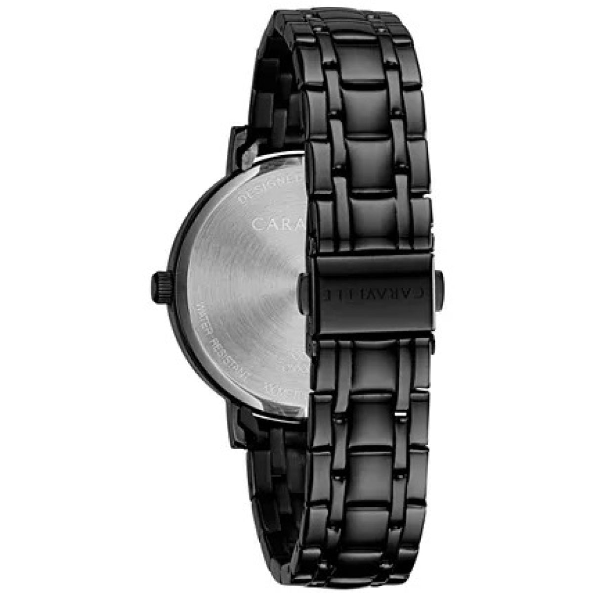 Crystal Black Stainless Steel Bracelet Watch