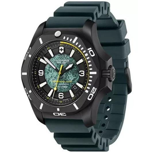 Dial Green Rubber Strap Watch