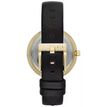 Women's Black Leather Strap Watch