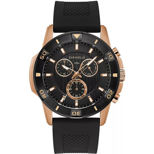 Men's Chronograph Black Strap Watch